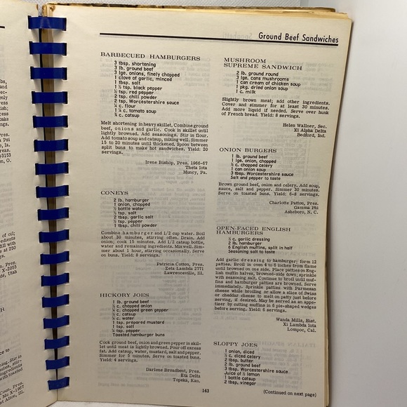 The Beta Sigma Phi International Cookbook Meats Spiral Bound 1968 Vin… - Picture 8 of 10